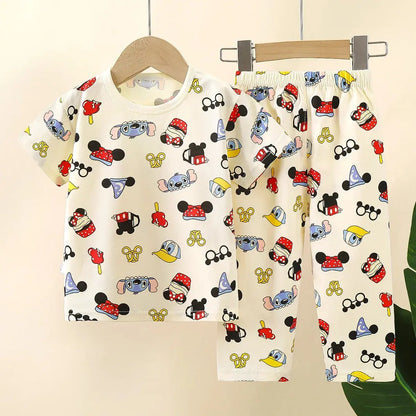 Children Underwear Set Pure Cotton Summer Autumn New Boys Long-sleeved Pajamas Girls Home Clothing Children's Clothing Trikidsworld
