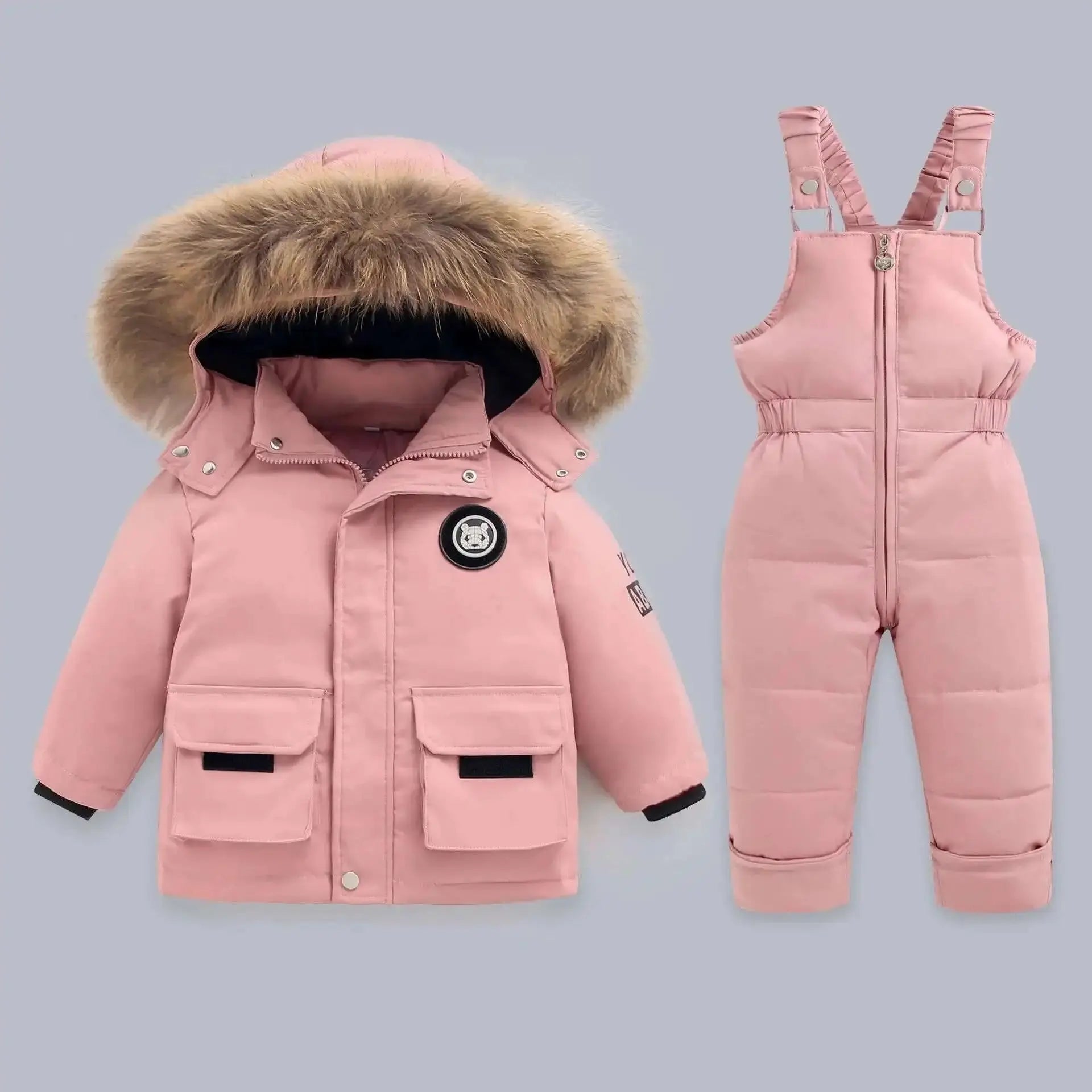 Children Winter Warm Down Jackets Boys Jumpsuit parka Overalls Baby toddler coat Girl Clothes Kids Snowsuit Clothing Set 2pcs Trikidsworld
