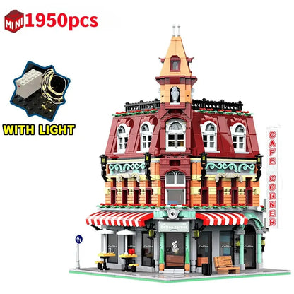 MINI Bricks European Market Street Café Villa Store House Building Blocks City Street View Scene Model Assemble Toy Kid Gifts Trikidsworld