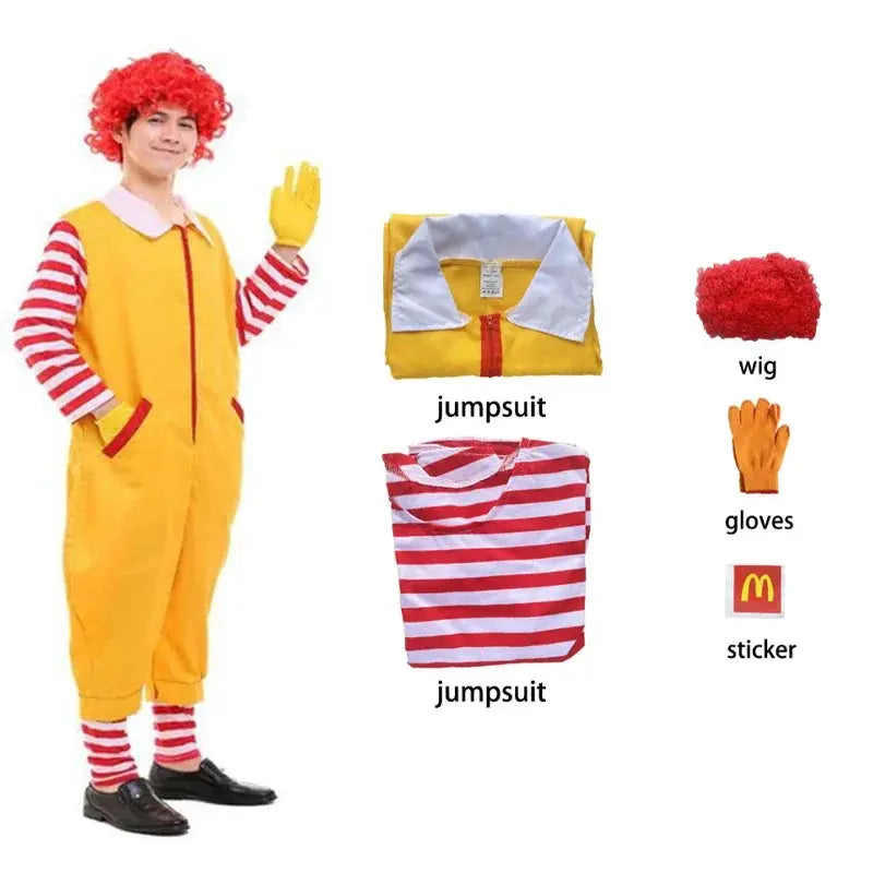 Cosplay Costumes Party Stage Performance Clothing for Kids Halloween Parent-Child Yellow Clown Costume Trikidsworld
