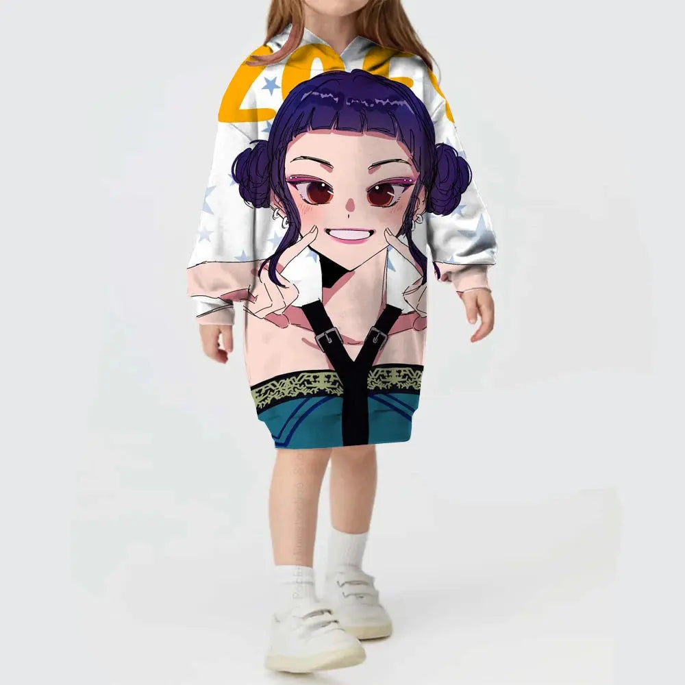 KPop Demon Hunters Hoodie Dress Fashion Rumi Sweatshirt Pullover Cute Long Sleeve Autumn Girls Cartoon Y2K Hoody Sportswear Trikidsworld