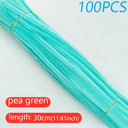 100PCS Colorful Twisted Rod DIY Handcraft Bar Wire Imaginative Wool Root Fluffy Bar Iron Wire Sticks Art Kids Educational Toys Trikidsworld