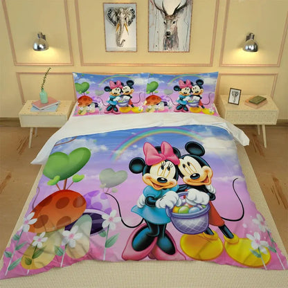 Mickey Minnie Mouse Bedding Sets Comforter Quilt Bed Cover Duvet Cover Pillow Case 2-3 Pieces Sets Kids Adult Size Trikidsworld