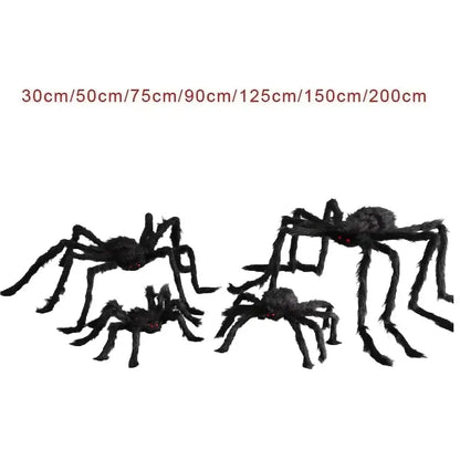Halloween Big Plush Spider Horror Halloween Decoration Party Prop Outdoor Giant Spider Decor 30-200cm Chamber Prank Black Spider Trikidsworld