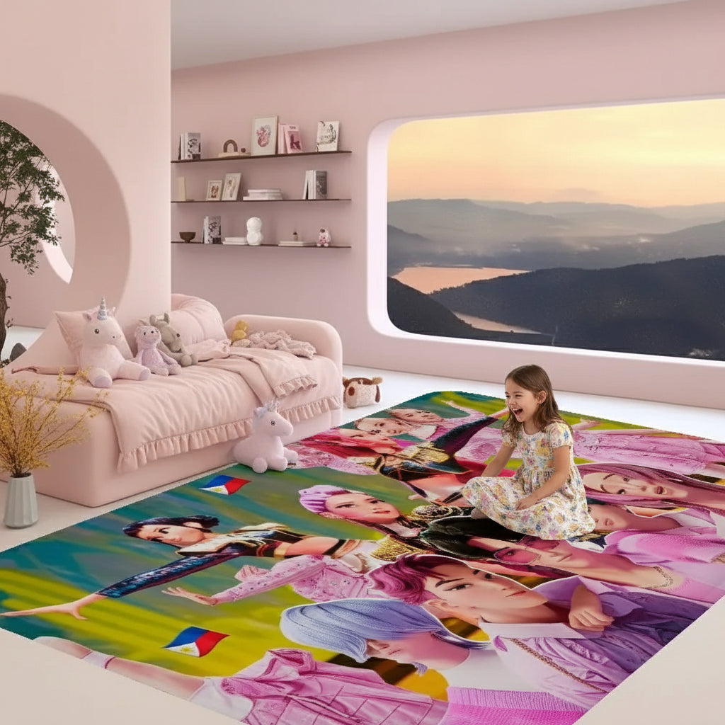 Kpop D-demon Hunters Floor Mat Rectangle Anti-slip Home Soft Badmat Front Door Indoor Outdoor Mat Welcome Doormat Trikidsworld