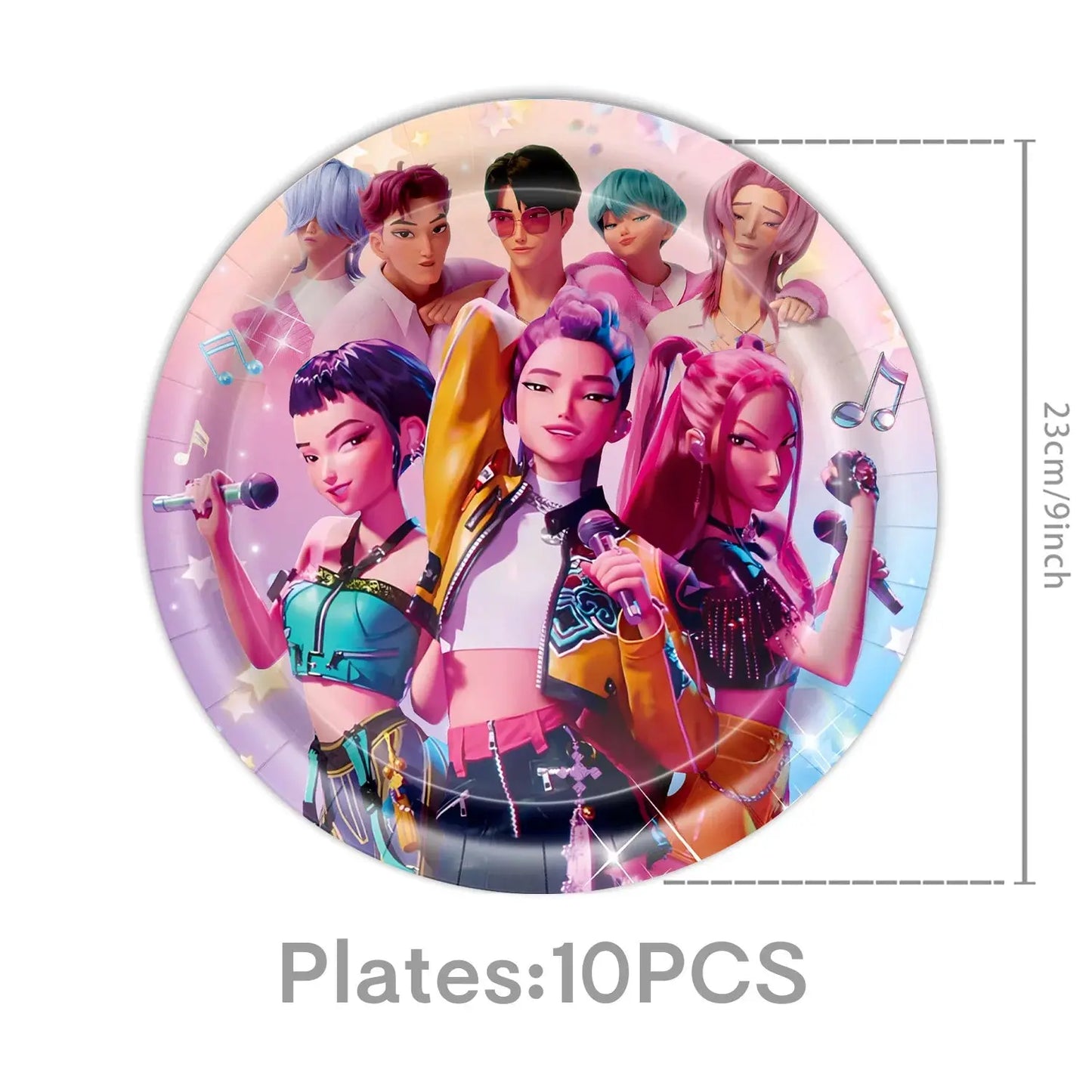 Demon Hunters Birthday Party Decor Tableware Banner Decorations Cake Topper Balloon Girl Kid Korean Kpop Anime Party Supplie Set Trikidsworld