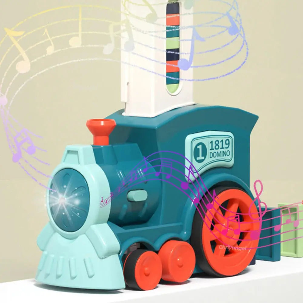 Domino Train for kids Automatic Laying Electric Car Colorful Dominoes Set Brick Blocks Kits Games Educational Toys Girl Boy Gift Trikidsworld