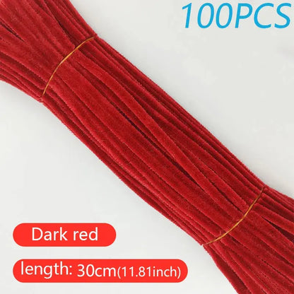 100PCS Colorful Twisted Rod DIY Handcraft Bar Wire Imaginative Wool Root Fluffy Bar Iron Wire Sticks Art Kids Educational Toys Trikidsworld