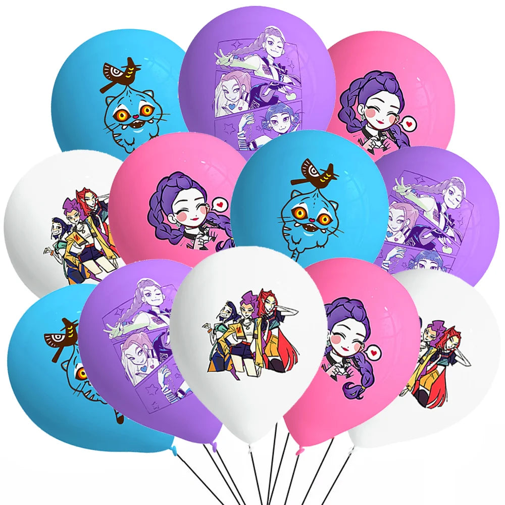 Demon Hunters Birthday Party Decor Tableware Banner Decorations Cake Topper Balloon Girl Kid Korean Kpop Anime Party Supplie Set Trikidsworld