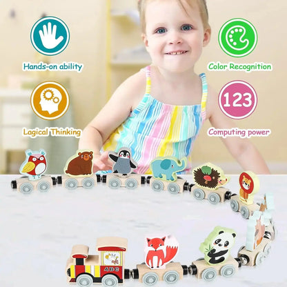 Montessori Magnetic Wooden Train Toy – Early Educational Animal Sorting Learning Set for Kids Trikidsworld