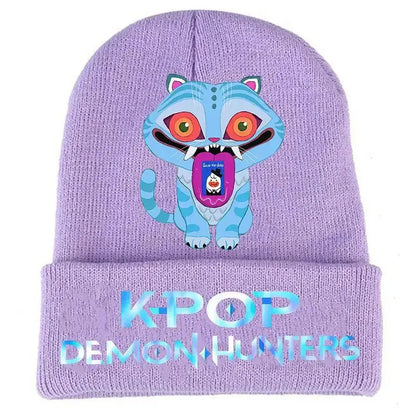 Kpop Demon Hunter Cute Knitted Hat Girls Anime  Rumi Mira Zoey Cap Kids Winter Outdoors Warm Beanies Kid Headgear Birthday Gift Trikidsworld