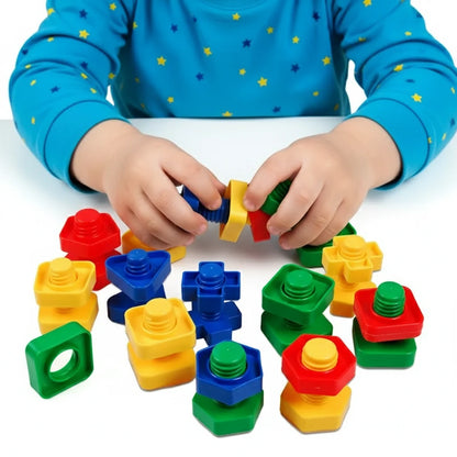5Set Screw Building Blocks Plastic Insert Blocks Nut Shape Toys for Children Educational Toys Montessori Scale Models Gift Trikidsworld