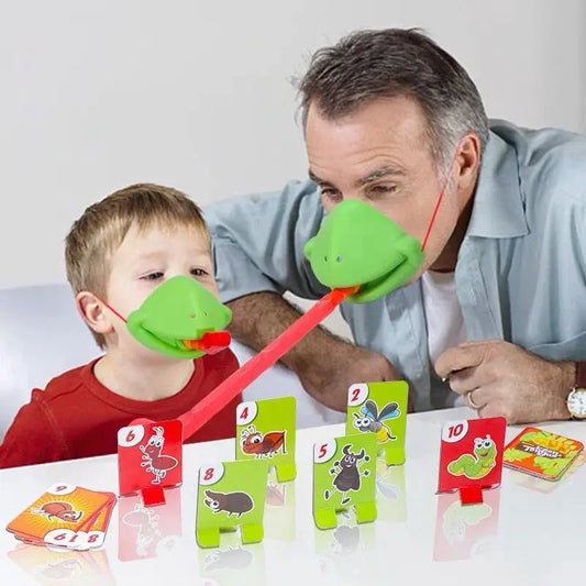 Frog Lizard Mask Wagging Tongue Lick Cards Board Games for Children Family Party Toys Antistress Funny Desktop Puzzle Game Toys Trikidsworld