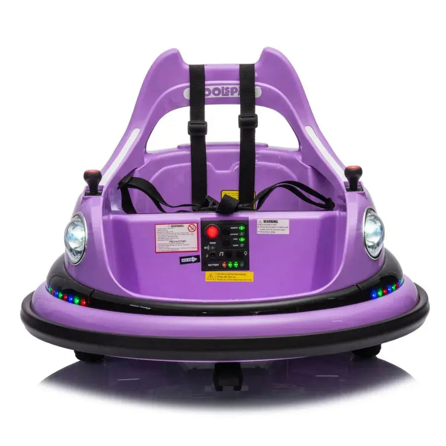 12V ride on bumper car for kids electric car for kids 1.55 Years Old W Remote Control LED Lights Bluetooth 360 Degree Spin Vehi Trikidsworld