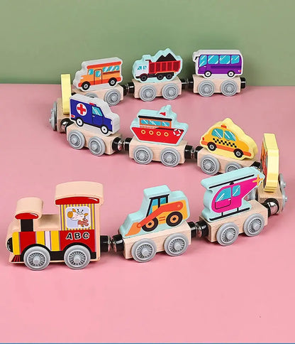 Montessori Magnetic Wooden Train Toy – Early Educational Animal Sorting Learning Set for Kids Trikidsworld
