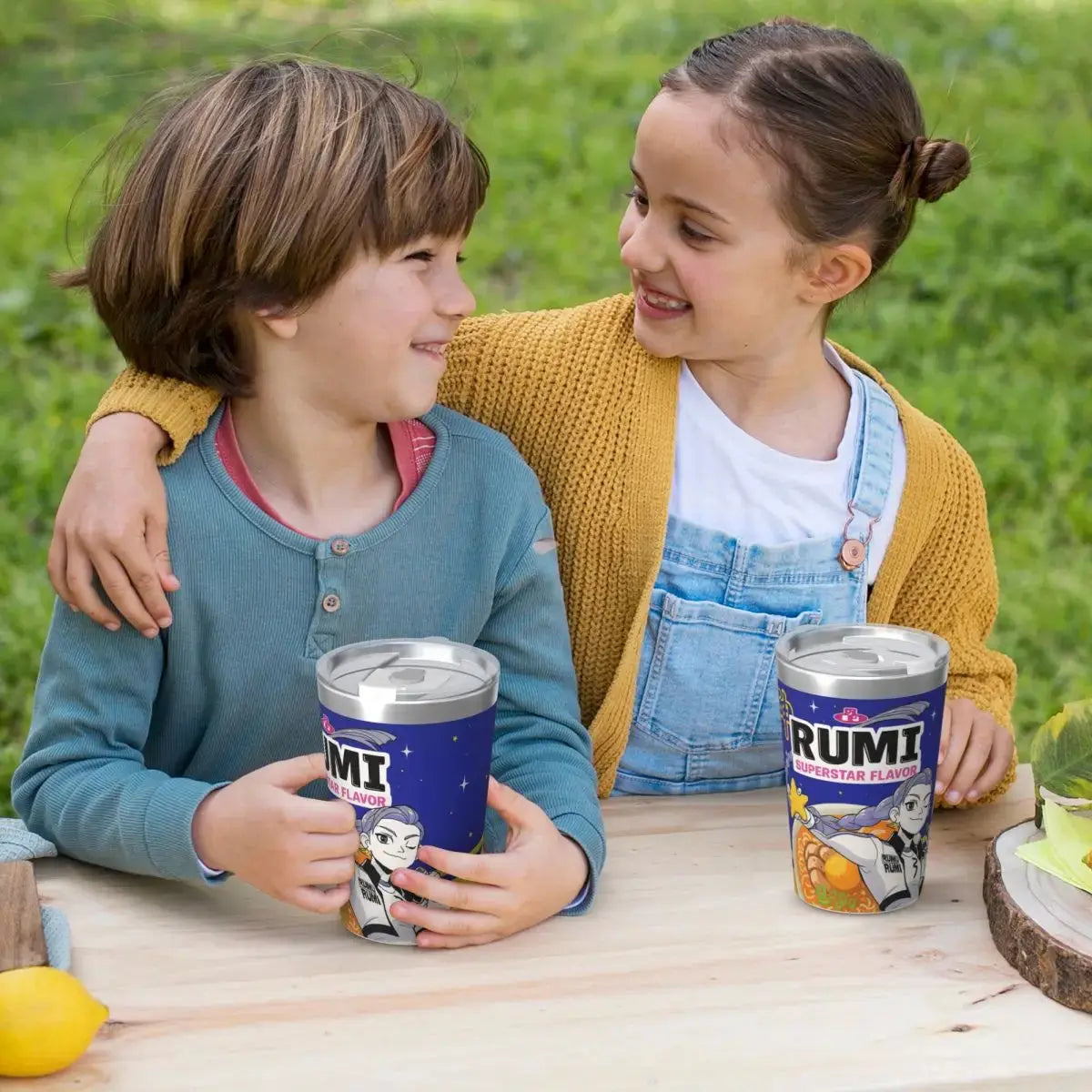 Kid's Kpop Demon Hunters Ramen Rumi Mugs Tumbler 12oz Stainless Steel Double Wall Vacuum Insulated Mug Cups With Straw Trikidsworld