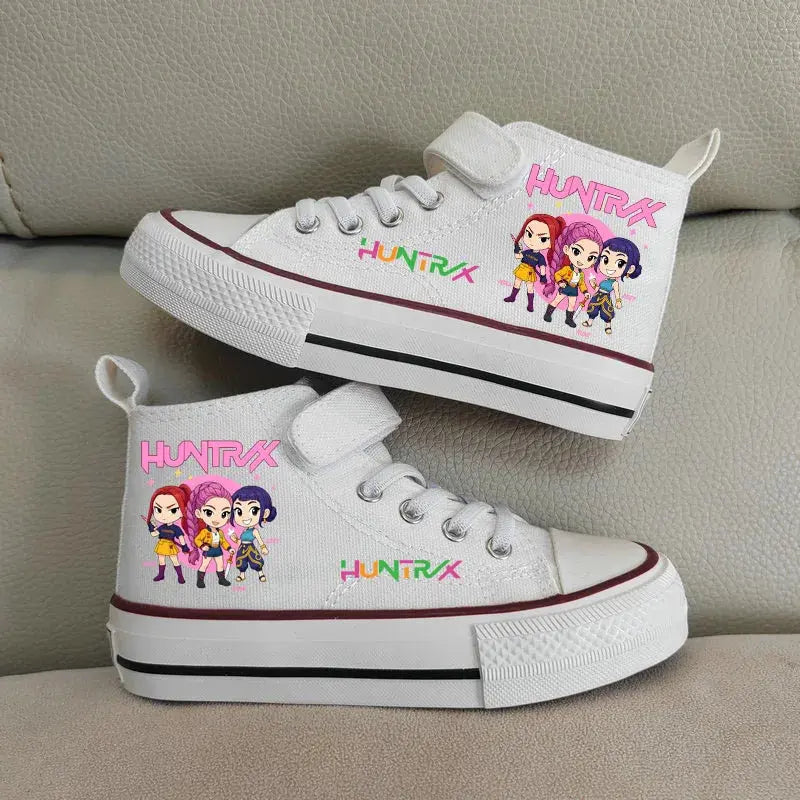 Children's Canvas Shoes High-Top Kpop Demon Hunter Girls Sneakers Breathable Kids sports Shoes Student Running Tennis Shoe Trikidsworld