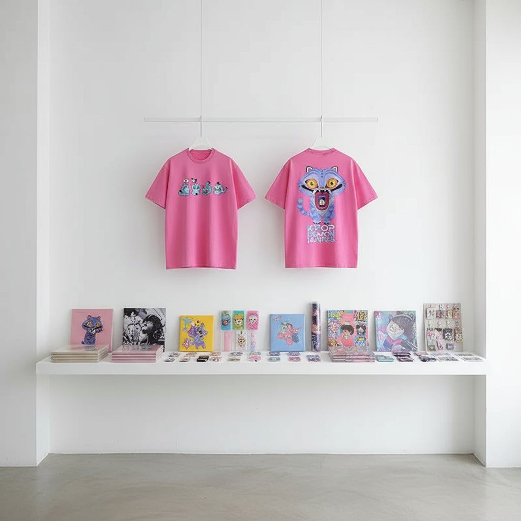 Derpy Tiger Kpop Demon Hunters Shirts for Women Cartoon Anime Washed Cotton Tee K-Pop Demon Hunters Tiger Harajuku T-shirt Tops Trikidsworld