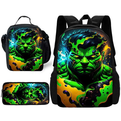 Marvel Hulk Kids School Backpack Set with Lunch & Pencil Bags Trikidsworld