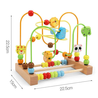 Montessori Wooden Bead Maze & Abacus Toy for Toddlers 1–3 Years Trikidsworld