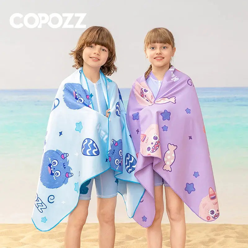 Surf Poncho Changing Towel Quick-Dry Microfiber Beach Blanket Bath Towel Swimming Pool Towel Beach Poncho for Kids Children Trikidsworld