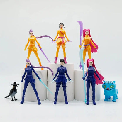 12pcs/Set Kpop Demon Hunters Action Figure Toy Derpys Tiger Rumi Mira Zoey Sussy Figurine Doll For Fans Gift Trikidsworld