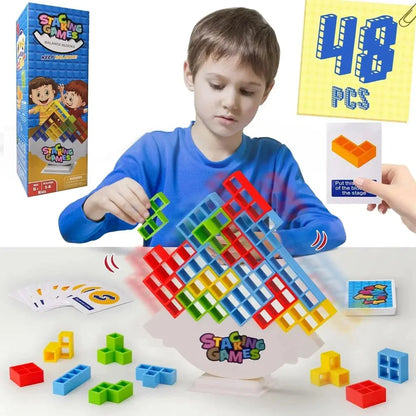 Building Block Brick Toy Balance Stacked Tetra Tower Game Swing High Building Blocks Stack Desktop Toy for Children Best Gift Trikidsworld