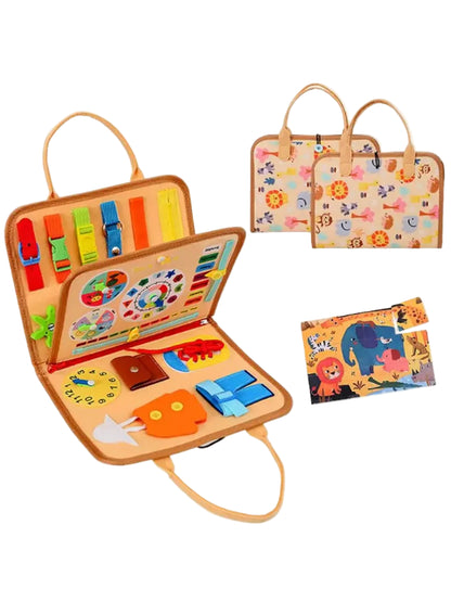 Montessori Busy Board Educational Activity Developing Sensory Board Fine Basic Dress Motor Skills Travel Toy Gift for Boys Girls Trikidsworld