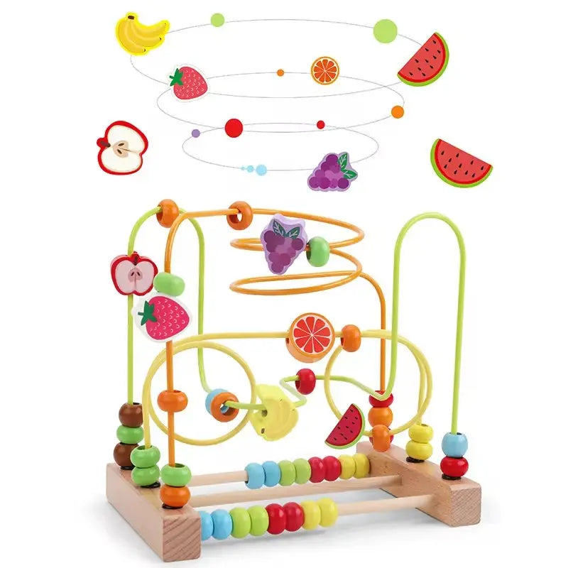 Montessori Wooden Bead Maze & Abacus Toy for Toddlers 1–3 Years Trikidsworld