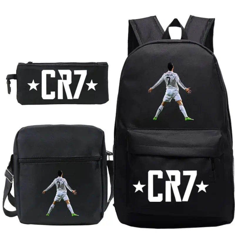 CR7 3pcs Backpack Set – School & Travel Bags for All Ages Trikidsworld