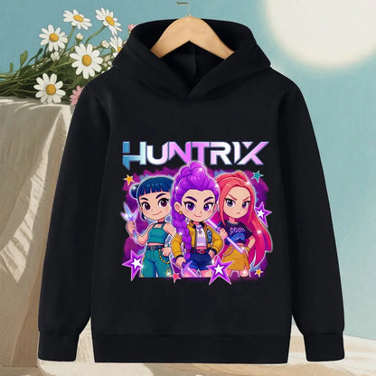 KPop Demon Hunter Rumi Derpy Cartoon Girls Boy Hooded Sweatshirt Warm Children's Wave Fashion Casual Tops Casual Girls Clothing Trikidsworld