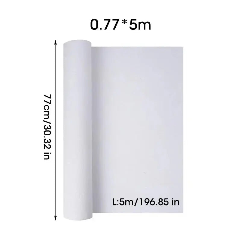 5M/Roll Cotton Canvas Roll,White Blank Specialized Suitable for Oil Painting,Acrylic Pigments,27,37,47,,57,67,77,87cm Wide,HB-02 Trikidsworld