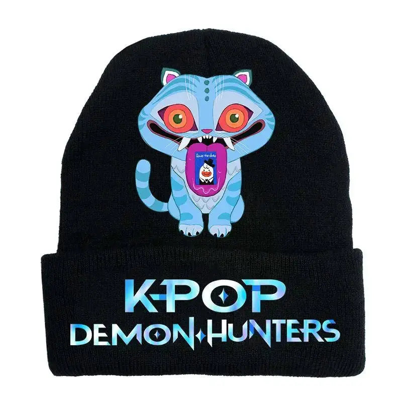 Kpop Demon Hunter Cute Knitted Hat Girls Anime  Rumi Mira Zoey Cap Kids Winter Outdoors Warm Beanies Kid Headgear Birthday Gift Trikidsworld