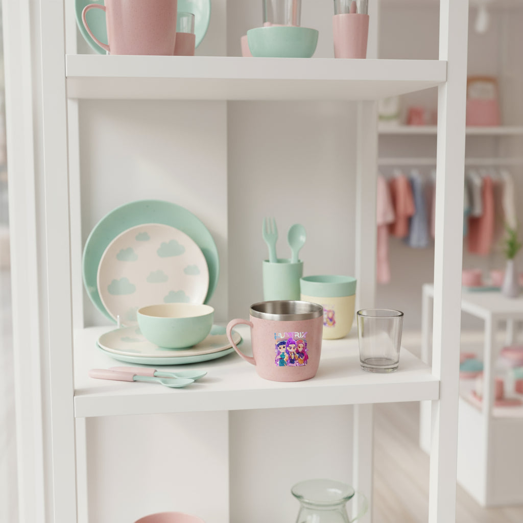 KPop Demon Hunters 304 Stainless Steel Mouth Cup Wheat Straw Element Cute Water Cups Household Anti-scalding Drinking Glass Gift Trikidsworld