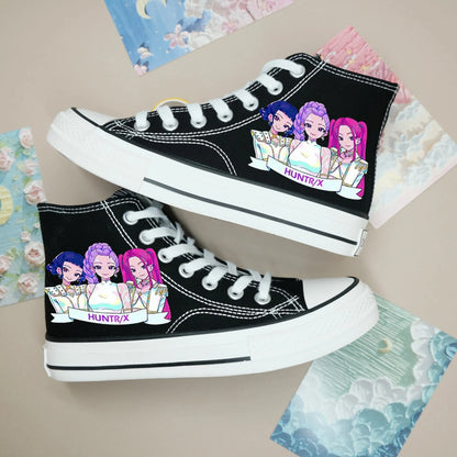 New cartoon women girls KPop Demon Hunters Canvas Shoes  soft sports shoes for girlfriend gift EU size 35-44 Trikidsworld