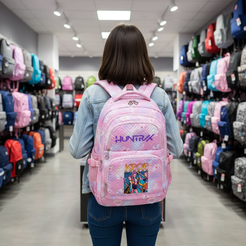 KPop Demon Hunters Backpack Rumi Mira Zoey HUNTR/X Saja Boys Print Cartoon School Bag Large Capacity Student Travel Backpacks Trikidsworld