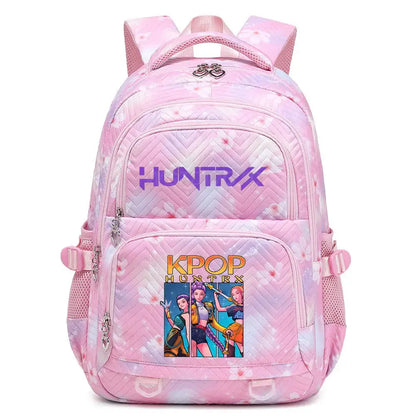 KPop Demon Hunters Backpack Rumi Mira Zoey HUNTR/X Saja Boys Print Cartoon School Bag Large Capacity Student Travel Backpacks Trikidsworld
