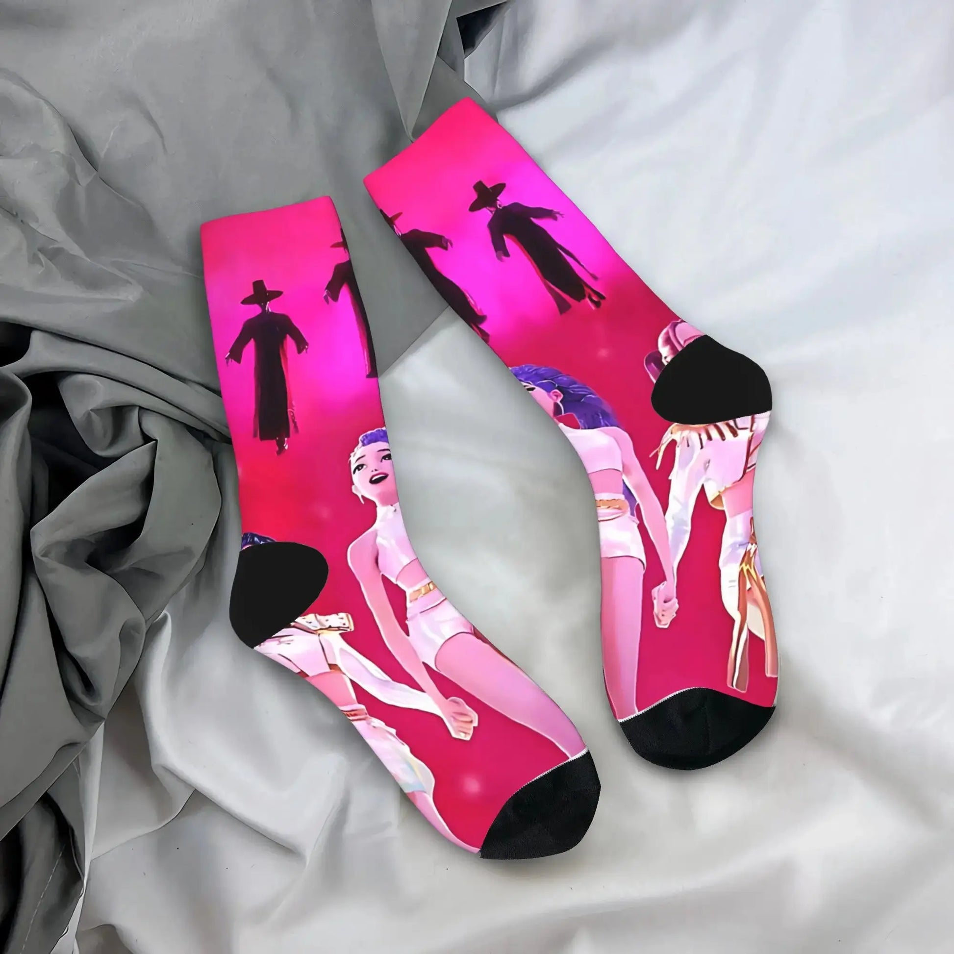 Baby Saja KPop Demon Hunters Chibi Art Stockings Custom Leisure Socks Autumn Non Skid Socks Men Outdoor Sports Medium Soft Socks Trikidsworld