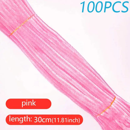 100PCS Colorful Twisted Rod DIY Handcraft Bar Wire Imaginative Wool Root Fluffy Bar Iron Wire Sticks Art Kids Educational Toys Trikidsworld