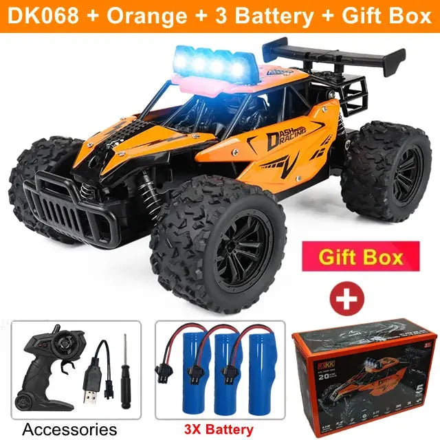 Remote Control Car RC Drift Racing 1:16 Vehicle Off Road Alloy 2.4G Radio High-Speed Trucks With LED Light Climbing Gift Kid Toy Trikidsworld