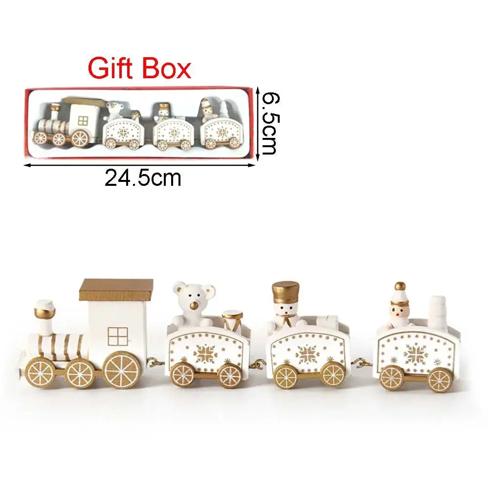 Christmas Wood Train Decoration,Christmas Ornaments With Moving Train,Home Noel,Happy New Year 2025 Gifts Trikidsworld