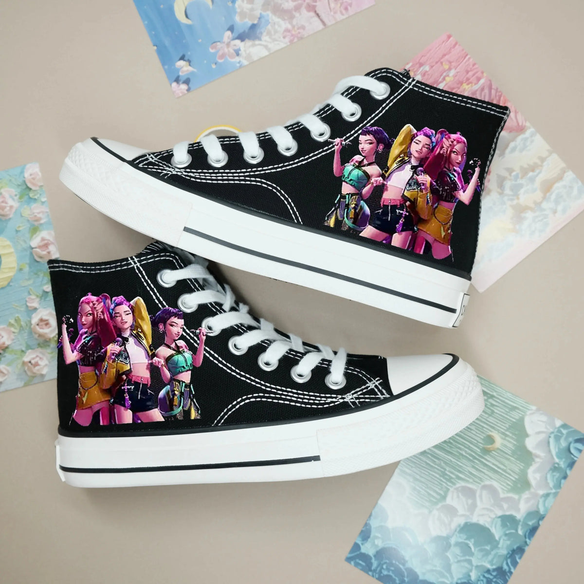 New cartoon women girls KPop Demon Hunters Canvas Shoes  soft sports shoes for girlfriend gift EU size 35-44 Trikidsworld