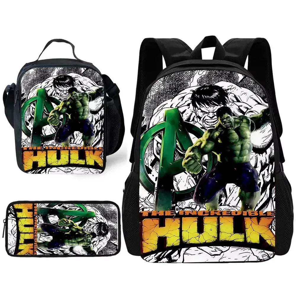 Marvel Hulk Kids School Backpack Set with Lunch & Pencil Bags Trikidsworld