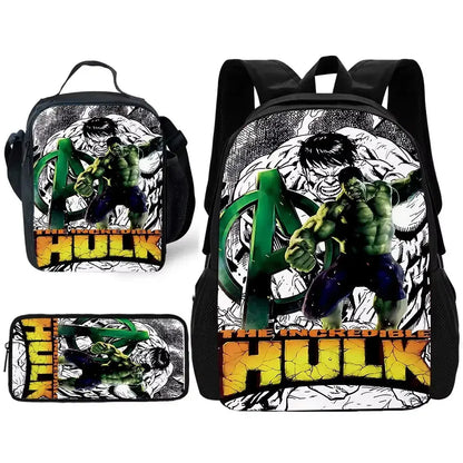 Marvel Hulk Kids School Backpack Set with Lunch & Pencil Bags Trikidsworld