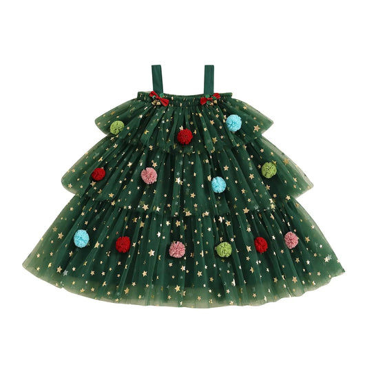 ma&baby 1-6Y Christmas Kid Baby Girls Dress Toddler Infant Children Star Ball Sleeveless Layered Tulle Party Dresses Costumes Trikidsworld