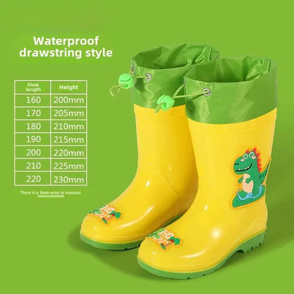 Children's Rain Boots Anti-Slip Fleece Lined Waterproof Unisex Detachable Booties for Kindergarten Baby Shoes Trikidsworld