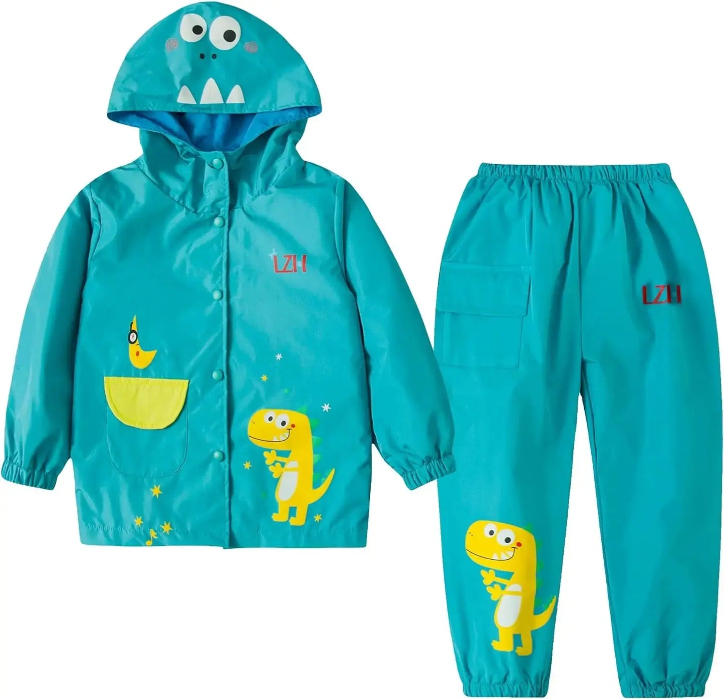 Boys Girls Set autumn and winter Toddler Hood Rain Suit Girls Unicorn Waterproof Coat and pant spcs Sets Kids Clothes 1-5year Trikidsworld