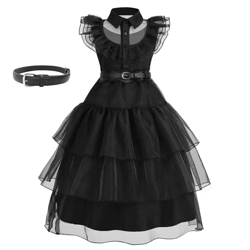 Horror Movie Wed Costume Girls Halloween Black Events Cosplay Dress Children Fashion Gothic Vestido Kids Evening Party Clothes Trikidsworld