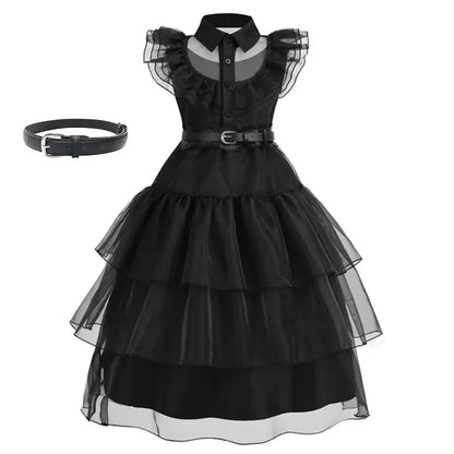 Horror Movie Wed Costume Girls Halloween Black Events Cosplay Dress Children Fashion Gothic Vestido Kids Evening Party Clothes Trikidsworld