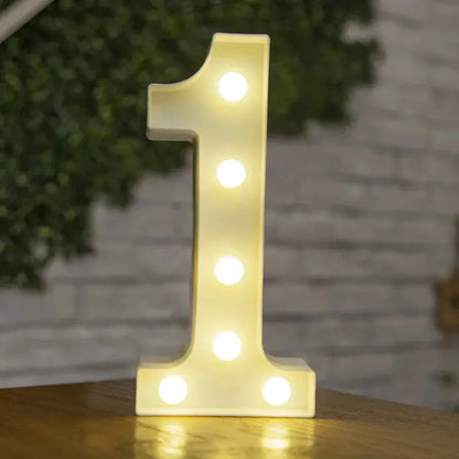 Alphabet Letter LED Lights Luminous Number Lamp Decor  Battery Night Light for home Wedding Birthday Christmas party Decoration Trikidsworld